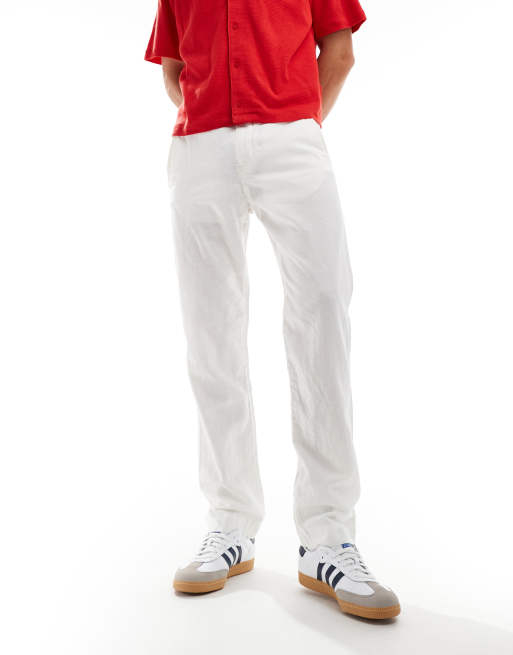 Polo white linen pants hotsell