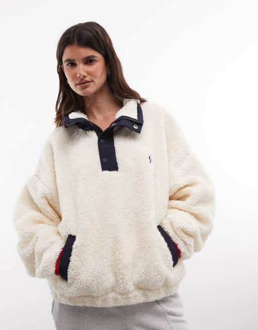 Polo Ralph Lauren fleece borg bear sweatshirt i ecru, 4 af 4