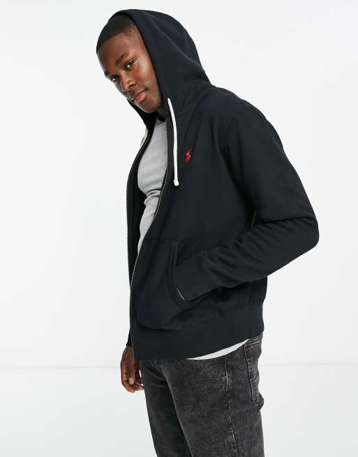 Polo Ralph Lauren - Fleece hoodie met rits en icoonlogo in zwart
