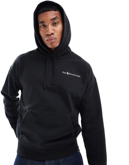 POlo Ralph Lauren - Fleece hoodie van zware stof met geschreven logo in zwart