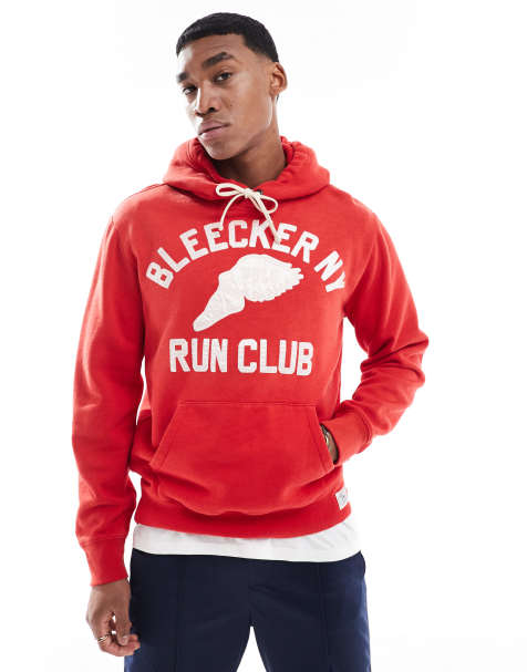 Polo Ralph Lauren – Fleece-Kapuzenpullover in Rot mit „Bleecker Run Club“-Print - view 1