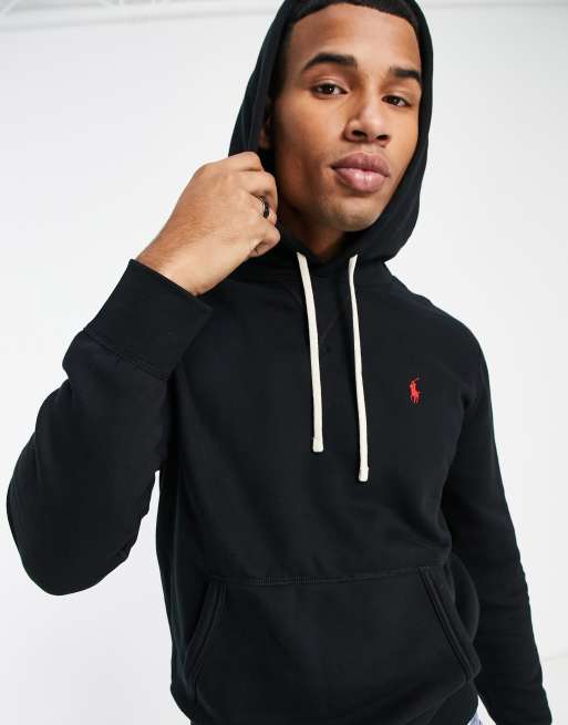 Polo Ralph Lauren – Fleece-Kapuzenpullover in Schwarz mit Markenlogo | ASOS