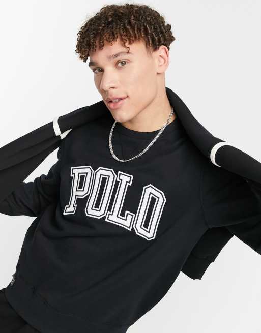 Polo Ralph Lauren fleece large front logo sweatshirt in black