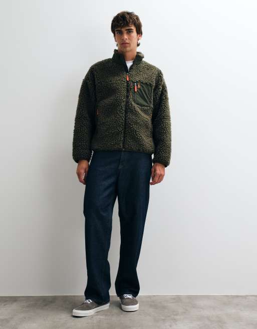 Polo Ralph Lauren fleece med teddyfoder och dragkedja i mörkgrönt, 2 av 5