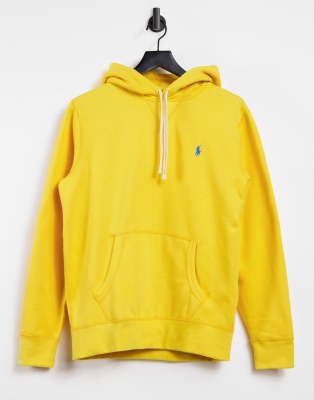 Polo Ralph Lauren Logo-embroidered Cotton-blend Hooded Sweatshirt In Yellow