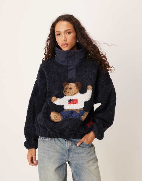 Polo Ralph Lauren – Fleece-Pullover in Marineblau mit Polo Bear-Logo - view 1