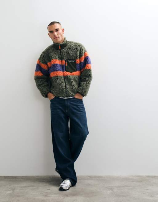 Polo Ralph Lauren fleece sport à demi-zip kaki et multicolore, 3 de 5