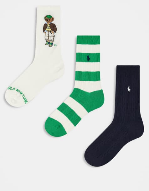 Polo Ralph Lauren – Flerfärgade strumpor med björnlogga, 3-pack - view 1