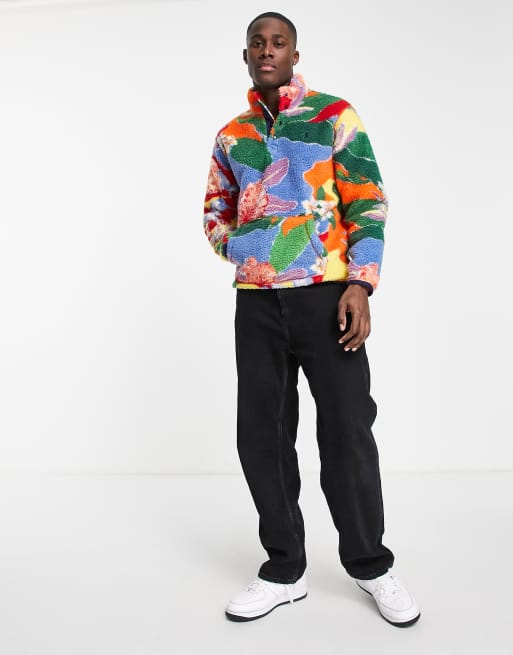 Polo Ralph Lauren floral print polar fleece half zip sweatshirt in multi |  ASOS