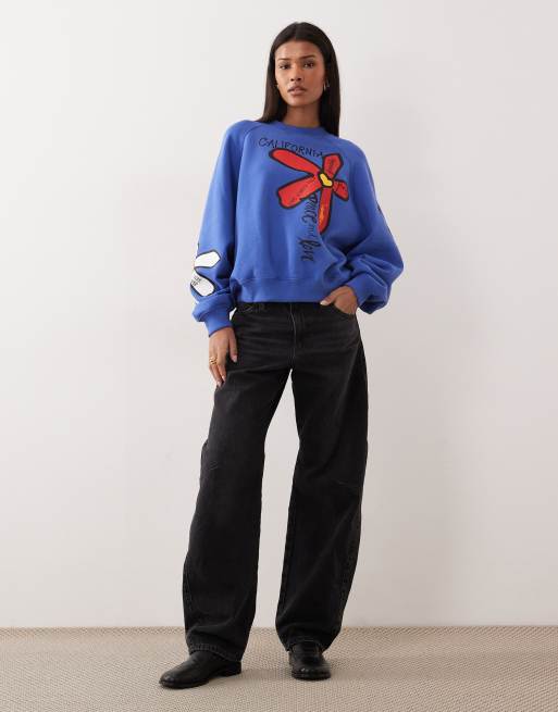 Polo Ralph Lauren floral printed sweatshirt in blue, 2 of 4