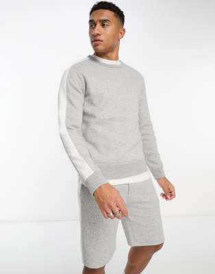 Polo Ralph Lauren Front & Back Logo Taped Mesh Sweatshirt In Gray