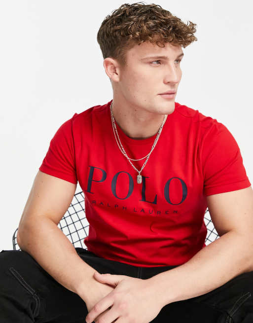 Polo Ralph Lauren front logo t-shirt in red | ASOS