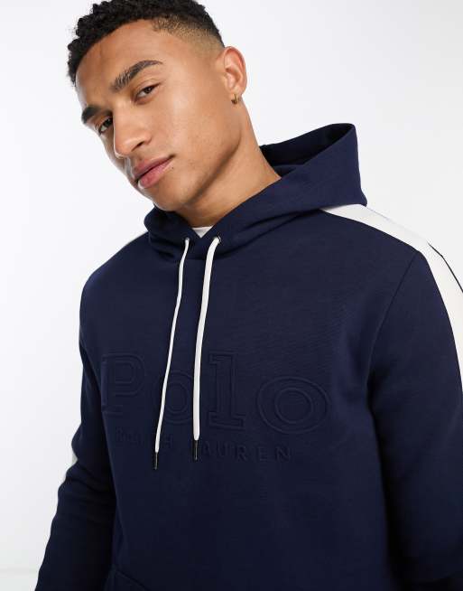 Polo Ralph Lauren front logo taped mesh hoodie in navy CO-ORD | ASOS