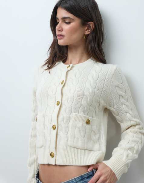 Polo Ralph Lauren front pocket cardigan in off white - view 1