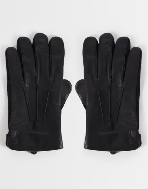 Polo Ralph Lauren gant hybride en cuir noir - view 1