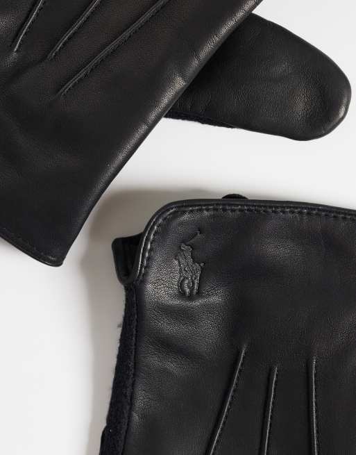Polo Ralph Lauren gant hybride en cuir noir, 2 de 3