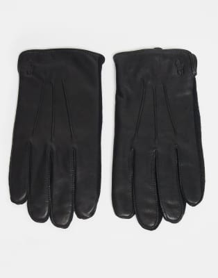 Polo Ralph Lauren - Gants en cuir et matériaux mélangés - Noir
