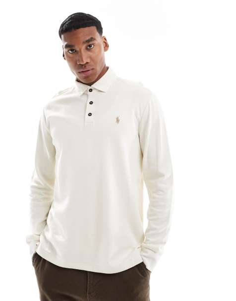 Polo Ralph Lauren - Gebreid sweatshirt met iconisch logo in het midden in crème - view 1