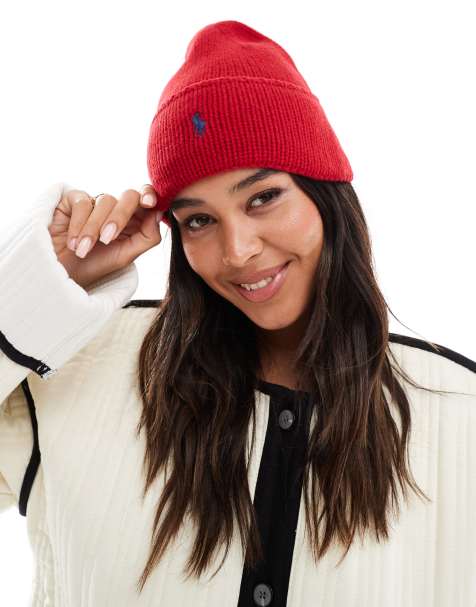Polo Ralph Lauren - Gebreide beanie met logo in rood - view 1