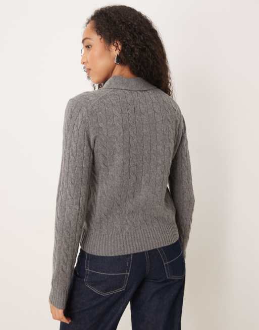 Polo Ralph Lauren Gebreide polo met kabels en lange mouwen in