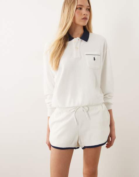 Polo Ralph Lauren - Gebreide sportshort in wit - view 1