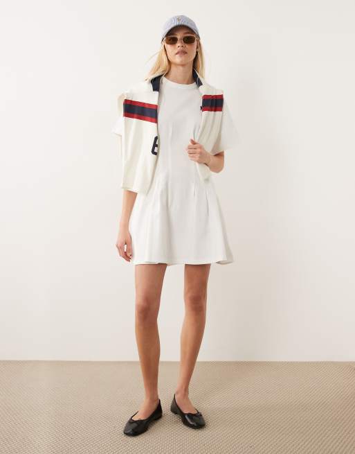 Polo Ralph Lauren - Gebreide T-shirtjurk in wit, 4 van 4