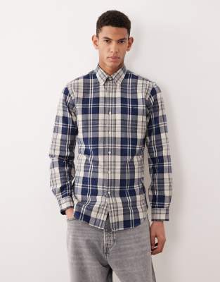 Polo Ralph Lauren - Gebürstetes Oxford-Hemd in Bunt kariert mit Custom Fit und Pony-Logo-Weiß