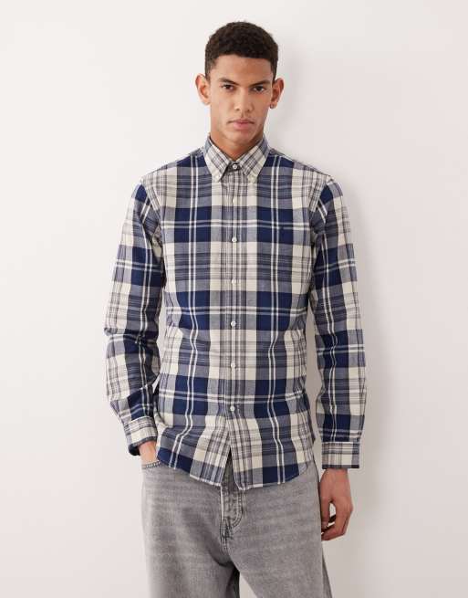 Polo Ralph Lauren – Gebürstetes Oxford-Hemd in Bunt kariert mit Custom Fit und Pony-Logo