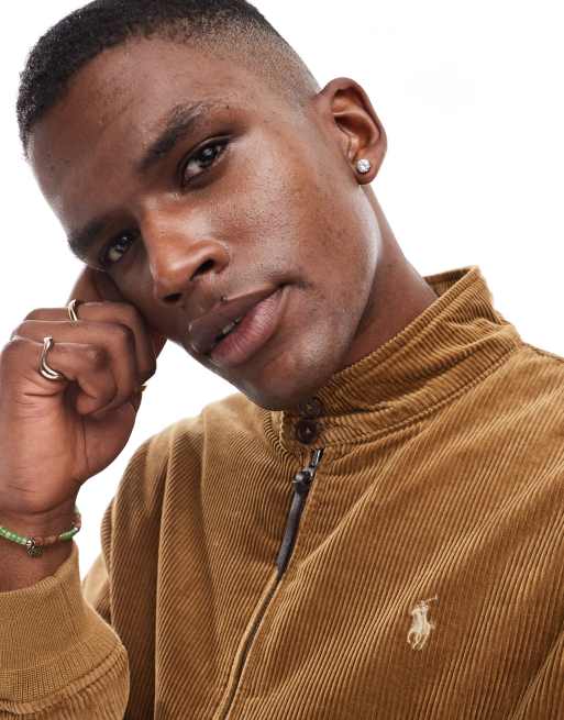 Polo Ralph Lauren – Gefütterte Harrington-Jacke aus Cord in Hellbraun mit Markenlogo, 3 von 4