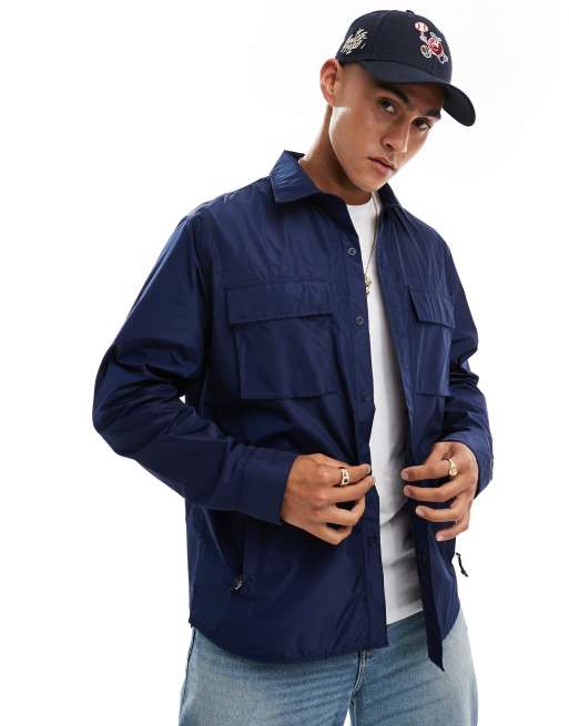 Polo Ralph Lauren – Gefütterte Hemdjacke in Marineblau
