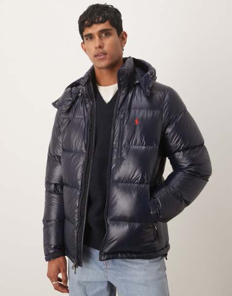 Polo Ralph Lauren - Geïsoleerd donsjack met icoonlogo en hoogglans in marineblauw - view 1