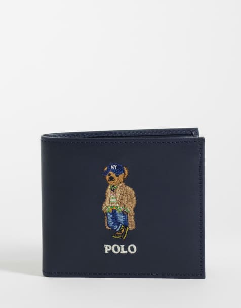 Polo Ralph Lauren Geldbörse mit Bärenprint, mittlere Größe, in Marineblau - view 1