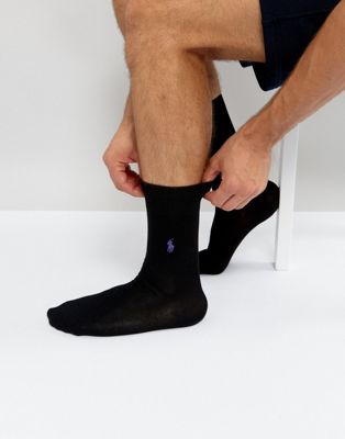 Polo Ralph Lauren - Gemerceriseerde gebreide sokken in zwart