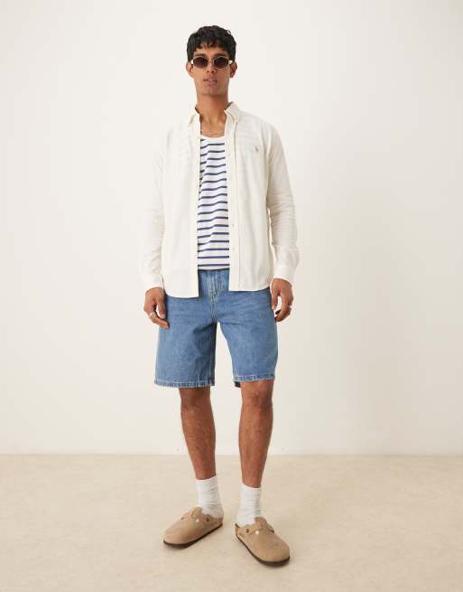Polo Ralph Lauren - Gestreept hemdje met icoonlogo in wit/blauw, 3 van 4