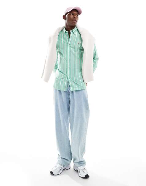 Polo Ralph Lauren - Gestreept Oxford overhemd met logo in groen en roze - view 1