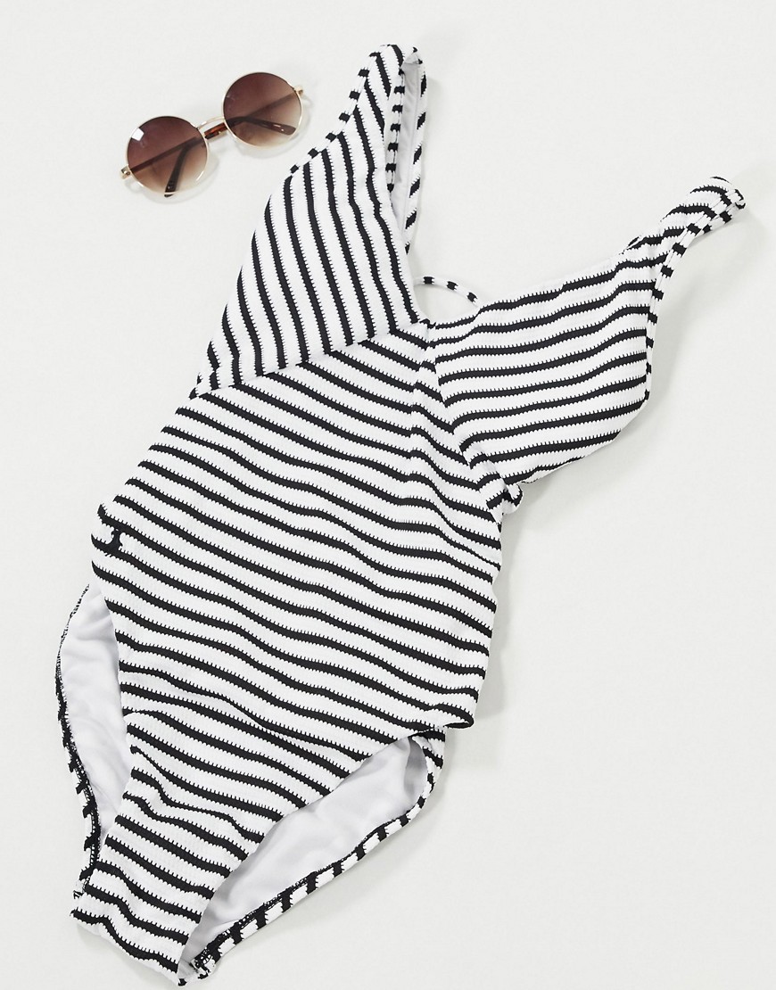 Polo Ralph Lauren - Gestreept piqué badpak met veterbandjes achteraan-Multi