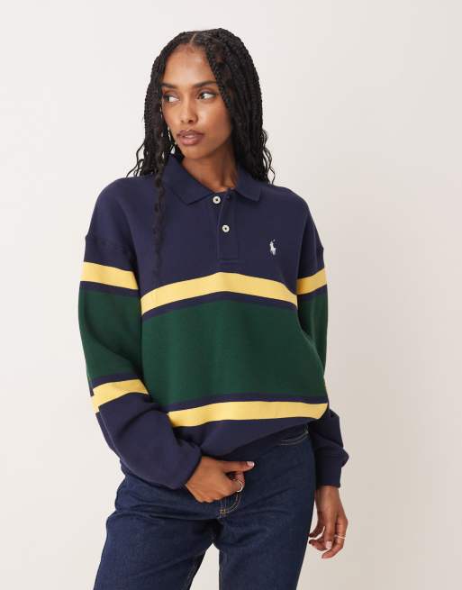 Polo Ralph Lauren - Gestreept rugbyshirt in marineblauw