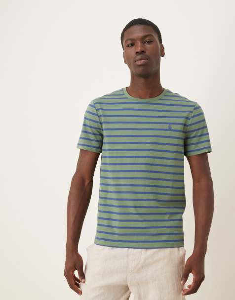 Polo Ralph Lauren - Gestreept T-shirt met icoonlogo in lichtgroen/blauw - view 1