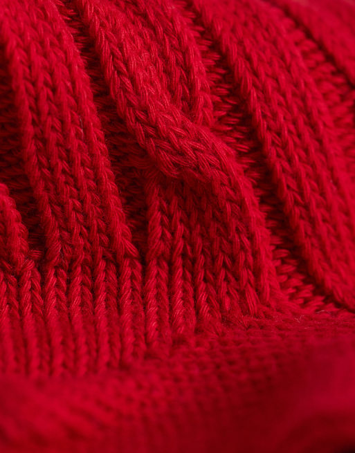 Polo Ralph Lauren – Gestrickte Crew-Socken in Rot mit Zopfmuster, 2 von 3