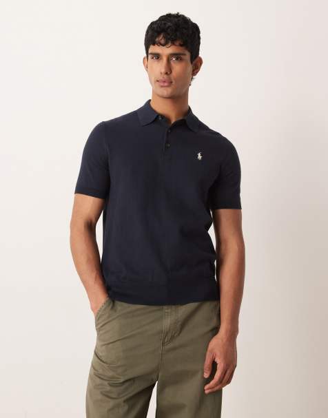 Polo Ralph Lauren – Gestricktes Polohemd in Marineblau mit Markenlogo - view 1