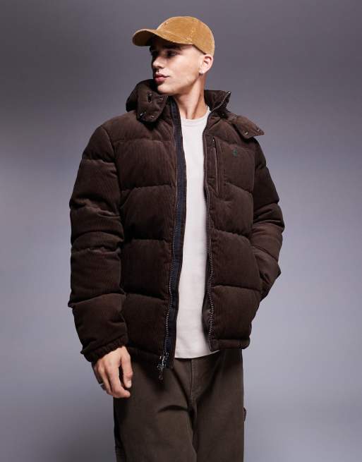 Polo Ralph Lauren - Gewatteerd jack van corduroy met donsvulling en afneembare capuchon in bruin