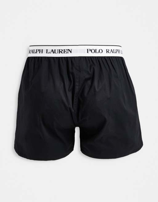 Polo Ralph Lauren – Gewebte Boxershorts in Schwarz mit Logobund im 3er-Pack, 3 von 4