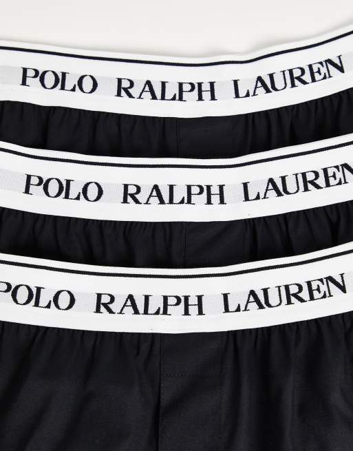Polo Ralph Lauren – Gewebte Boxershorts in Schwarz mit Logobund im 3er-Pack, 4 von 4