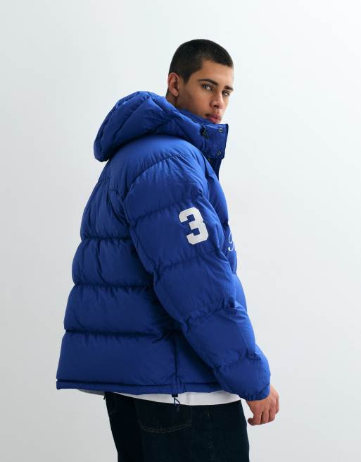 Polo Ralph Lauren gewebte Steppjacke mit großem Icon-Logo in Dunkelblau, 5 von 5