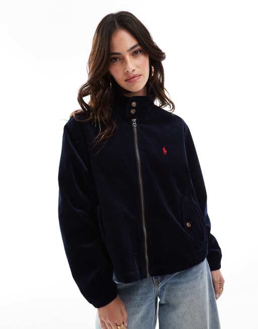 Polo Ralph Lauren - Giacca a vento in velluto a coste blu navy con logo