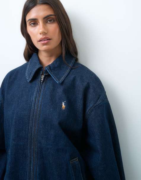 Polo Ralph Lauren giacca harrington in denim blu - view 1