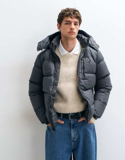 Polo Ralph Lauren giacca puffer imbottita in piuma con logo icon Gorham in grigio scuro - view 1