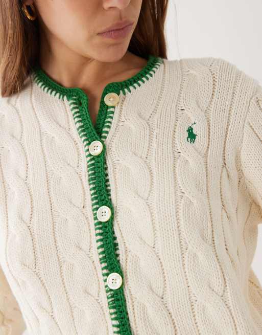 Polo Ralph Lauren - Gilet à bords contrastants - Crème, 2 de 4