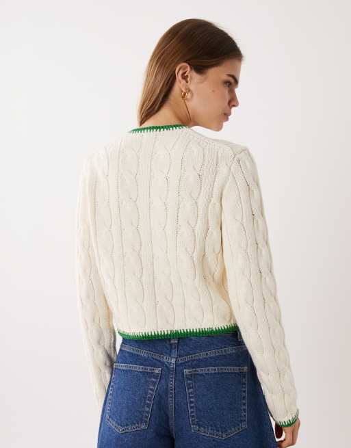 Polo Ralph Lauren - Gilet à bords contrastants - Crème, 4 de 4