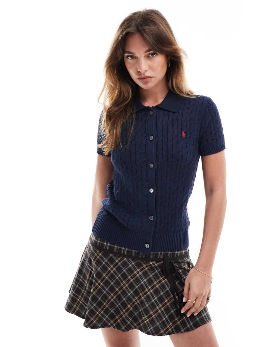 Polo Ralph Lauren - Gilet avec col et manches courtes - Bleu marine - view 1